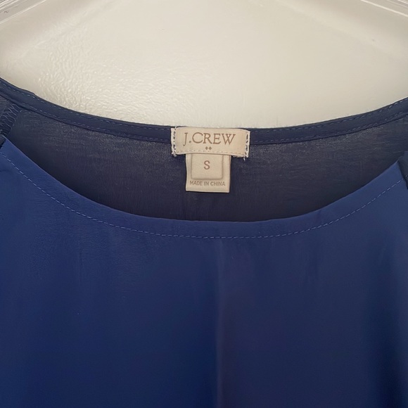 Navy blue J Crew loose drapey top with short sleeves small 6 8 - Picture 2 of 4